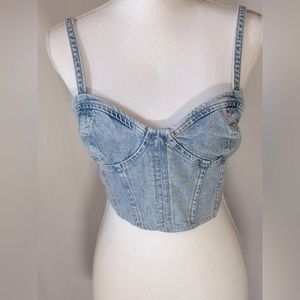 ZARA-Jean crop top, M.